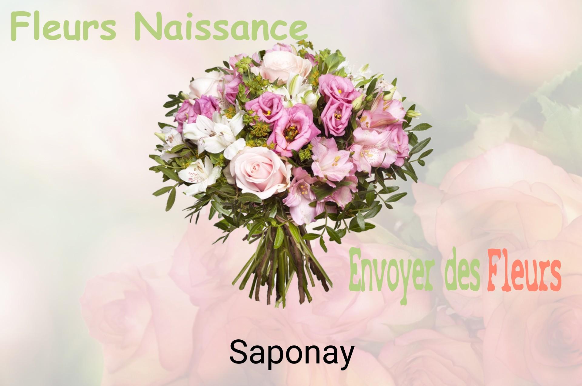 Bouquet de fleurs de naissance livré à Saponay