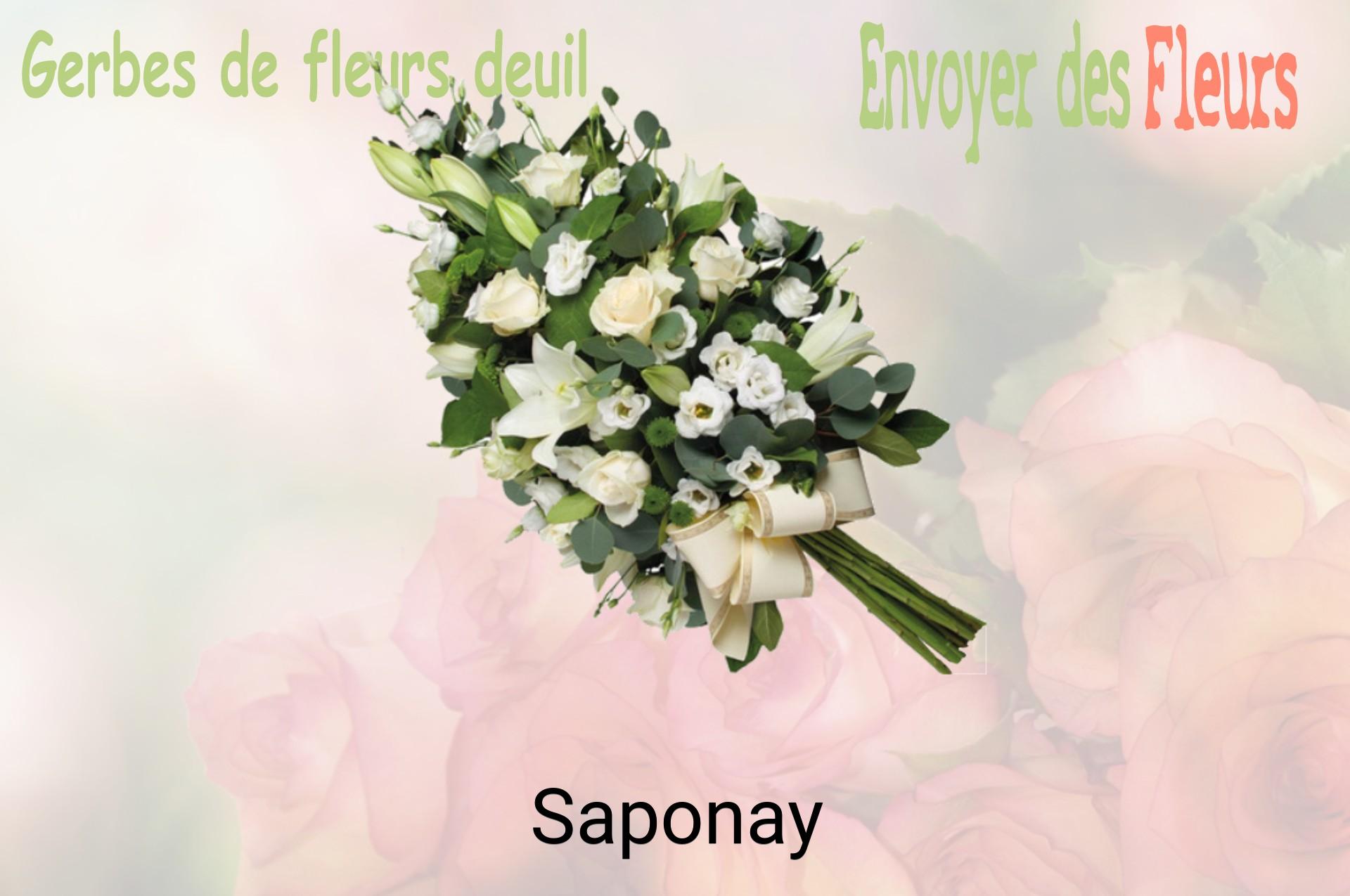 Gerbe de fleurs de deuil livrée à Saponay